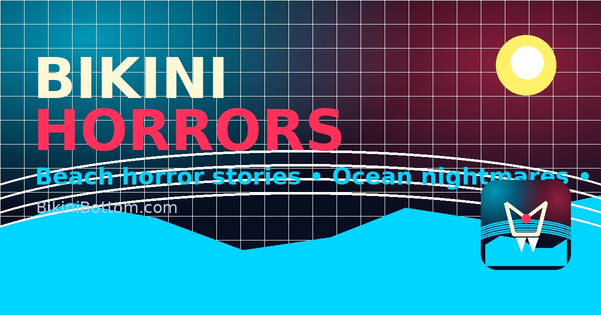Bikini Horrors guide preview graphic with ocean shapes and bold title text